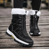 Winter Women's Snow Boots Non-slip Outdoor Waterproof Keep Warm Zipper Cotton MartLion   