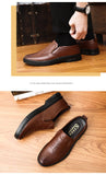 Men's Genuine Leather+Microfiber Leathe Shoes Soft Anti-slip Rubber Loafers Casual Office Work Mart Lion   