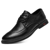 Genuine Leather Dress Shoes Men's Super Soft Moccasins Footwear Formal Social Oxfords Mart Lion Black 38 