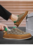 Print Canvas Sneakers Men's Designer Vulcanized Shoes Streetwear Platform Sneakers Slip on MartLion   