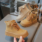 Children Short Boots for Girls Winter Style Soft Bottom Anti-slippery Versatile Chic Leather Shoe MartLion