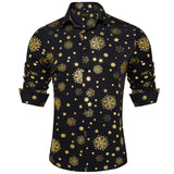 Men's Christmas Shirts Long Sleeve Red Black Green Novelty Xmas Party Clothing Shirt and Blouse with Snowflake Pattern MartLion   