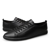 Men's Leather Shoes Hollow Out Sneakers Casual Footwear Lace Up Mart Lion   