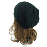 Unisex Fashion Women's Men's Knit Wool Baggy Beanie Hat Winter Warm Outdoor Ski Cap Hip Hop Striped Bonnet MartLion black  