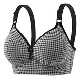 Bras Plaid Thin Cup Push Up  Bralette Tops Female Middle Aged Padded MartLion 01 One Size CHINA | 40 or 90BC