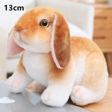 Lovely Fluffy Lop-eared Rabbits Plush Toy Baby Kids Appease Dolls Simulation Long Ear Rabbit Pillow Kawaii Christmas Gift MartLion squat brown  