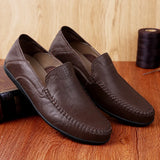 Genuine Leather Men's Shoes Casual Luxury Soft Loafers Moccasins Breathable Slip on Boat Shoes MartLion   