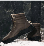 Men's Boots Casual Snow Plush Lace-Up Winter Shoes Platform Ankle Waterproof Footwear Work MartLion   