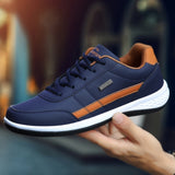 Leather Men's Shoes Sneakers Trend Casual Breathable Leisure Non-slip Footwear Vulcanized Mart Lion   