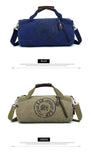 Both Men's Women Hand Shoulder Canvas Cylindrical Casual Travel Fitness Clothing Package-Retro Bucket Bag Mart Lion   