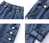 Waist Skinny Pencil Jeans Femme  Stretch Vaqueros Casual Streetwear Slim Denim Pants Button MartLion   