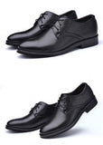  Men's Dressing Shoes Formal for Casual Shoe Leather Social Wedding Designer Pointed Toe Black Office Winter MartLion - Mart Lion