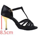 Black Latin Dance Shoes Golden High Heel Sandals for Women Indoor 7.5/8.5 Soft Bottom Practice Performing Party Summer Jazz MartLion Black heel 8.5cm 33 