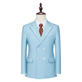 Handsome 100 Peacock Tail  Men's Suit Coat Casual Polyester  Four Seasons  Blazers Smart Casual MartLion Sky blue M (EUR XXS) 
