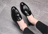 Men's Classic Tassels Loafers Microfiber Leather Casual Shoes Wedding Party Moccasins Driving Flats Mart Lion   