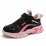 Kids Shoes Boy Sneakers Children Casual Pu Leather Running Sports Shoes for Girl Platform MartLion Black Pink 39 