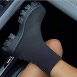 Women Boots Elastic Platform Breathable Spring Summer Heels Slip Elegant Heeled Shoes MartLion black 43 