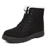 Women's Boots Snow Soft Shoes Woman Platform Ladies Shoes Casual Mid Women's High Boots Flat Winter Girls Boots MartLion Black 42