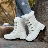 Women's Boots Winter Plush Snow Boots Outdoor Anti Slip Hiking Shoes Warm And Waterproof Boots Warm Snow MartLion   