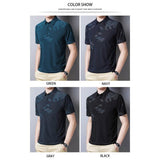 Summer Men's T Shirt Casual Print Short Sleeve Tshirt for Silm Fit Turn-down Collar Mart Lion   