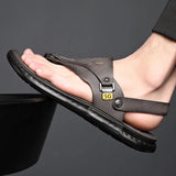 Outdoor Summer Men's Sandals Summer Office Shoes Non-Slip Mens Casual Sandalis Black MartLion