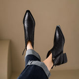 Autumn Women Boots Pointed Toe Chunky Heel for Winter Short MartLion   