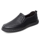 Golden Sapling Men's Loafers Leather Flats Classics Driving Shoes Platform Footwear Casual MartLion Black for Summer 38 