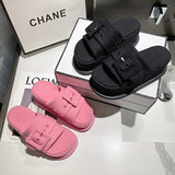 Summer Soft Platform Slippers for Women Beach Sandals Thick Sole Casual Square Buckle Slippers Designer Slides Mart Lion   