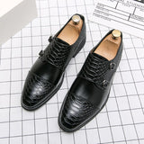 British Style Elegant Men's Dress Shoes Split Leather Formal Social Oxfords Mart Lion   