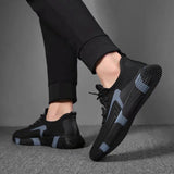 Casual Sneakers Men's Trendy Shoes Mesh  Korean Running Mart Lion E01 Black and Blue B 39 