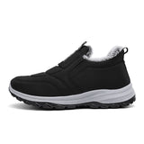 Hard-Wearing Casual Sneakers Outdoor Warm Furry Men's Loafers Lightweight Non-slip Running Shoes Waterproof MartLion black 39 