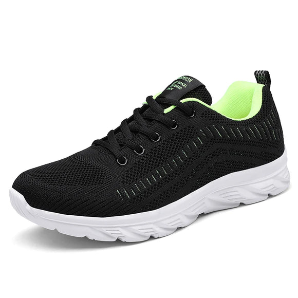 Running Shoes Men's Sneakers Breathable Flat Oudoor  Basket  White Sneakers MartLion 9022-black green 40 