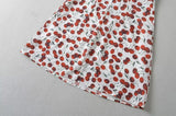 Summer Cherry Print Mini Dress Women Lace Slim Dresses MartLion   