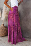 Ethnic Style Vintage Long Skirt Women Summer Loose Beach Ladies  Casual MartLion   