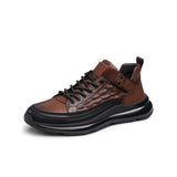 Men's Sneakers Winter Leather Shoes Lightweight Casual Sport Running Autumn MartLion Brown 43 