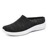 Women Casual Flat Shoes Summer Hollow Breathable Hole Slippers Outdoor Light Walking Half Slippers MartLion black 41 