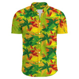 Flower Casual Men's Shirts Print With Short Sleeve For Korean Clothing Floral MartLion E01-JDCS08157 XS 