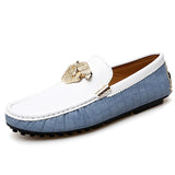 Casual Men's Shoes Luxury Brand Lazy Youth Slip on Formal Loafers Moccasins Driving Shoes MartLion SKY BLUE 35 