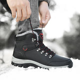 Men's Winter Snow Boots  Waterproof Sneakers Warm Plush Climbing Boots MartLion black 41 