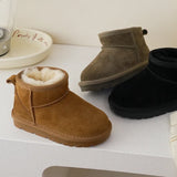 Winter Children Wool Snow Boots Boys Girls Genuine Leather Boots Baby Soft Cow Suede Cotton Shoes Kids Winter MartLion   