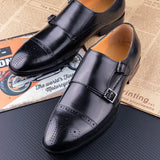 Shoes Black  Design Business Shoes Slip-on Monk Strap  Loafer Style Leather Dress Shoes For Male MartLion   