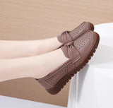 Women Flats Slip On Moccasins Spring Hollow Beige Casual Loafers Soft Sole Non Slip Breathable MartLion   