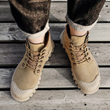 Men's Canvas Casual Boots Spring Autumn Street High Work Shoes Outdoor Retro Desert Hiking MartLion   