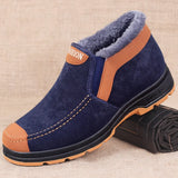 Men's Cotton Shoes Winter Snow Boots Plush Thickened Warm Walking MartLion blue 39 