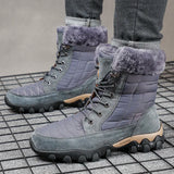 Winter Men's Snow Boots Super Warm Hiking Waterproof Leather High Top Outdoor Sneakers MartLion   