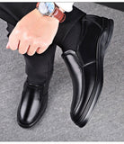 Genuine Leather Shoes Men's Slip-on Loafers Cow Leather Casual Flat  Footwear Black Brown Mart Lion   