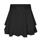Quick-drying Fake 2-piece Tennis Skirt Liner Side Pocket Anti-lost Workout Yoga Running Shorts for Women Mart Lion Black 4 