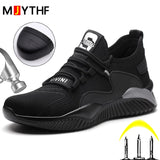 Security Casual Sneakers Men's Shoes Work Boots Steel Toe Anti-smash Anti-puncture Indestructible Protective Boots MartLion   