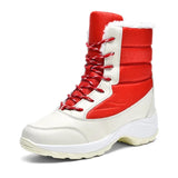 Shoes Women Winter Cotton Shoes Platform Work Outdoor Anti Slip Warm Plush Shoes Light Casual Snow Boots MartLion Red 36 