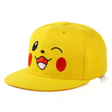 Pikachu baseball cap peaked cap cartoon anime character flat brim hip hop hat couple outdoor sports cap birthday gifts MartLion 5  